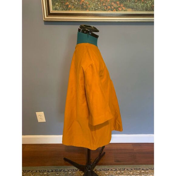 COS Burnt Orange Pleated Short Sleeve Lagenlook Blouse, NWOT, size S - Picture 5 of 7